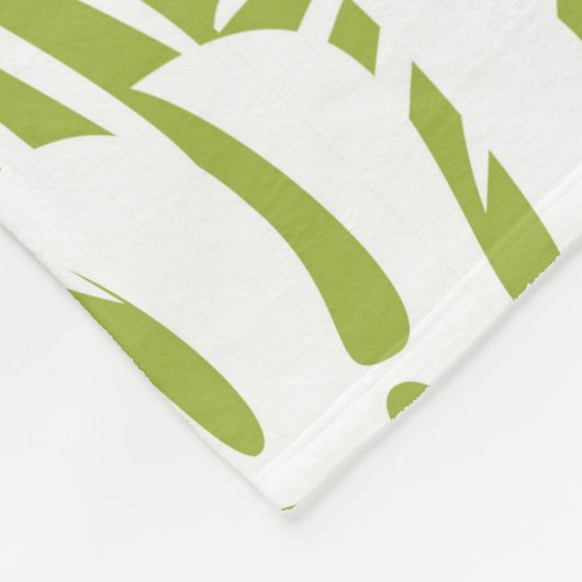 Green Palm Blätter Rainforest Pattern Hochzeit Fleecedecke (Ecke)