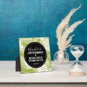 Green Palm Blätter Rainforest Pattern Hochzeit Fotoplatte (InSitu)