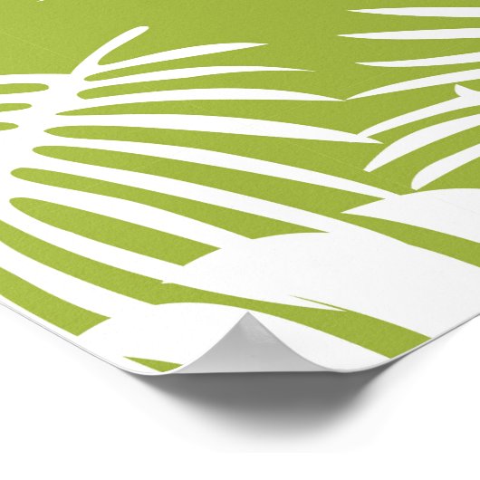 Green Palm Blätter Rainforest Pattern Hochzeit Poster (Ecke)