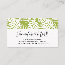 Green Palm Blätter Rainforest Wedding Website Visitenkarte