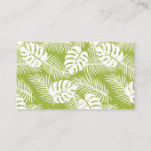 Green Palm Blätter Rainforest Wedding Website Visitenkarte (Rückseite)