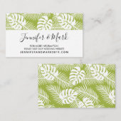 Green Palm Blätter Rainforest Wedding Website Visitenkarte (Vorne/Hinten)
