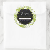 Green Palm Blätter Regenwald Muster Kerze / Seife Runder Aufkleber (Tasche)