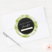 Green Palm Blätter Regenwald Muster Küche Runder Aufkleber (Umschlag)