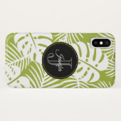Green Palm Blätter Regenwald Muster Monogram Case-Mate iPhone Hülle (Rückseite (Horizontal))
