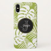 Green Palm Blätter Regenwald Muster Monogram Case-Mate iPhone Hülle (Rückseite)