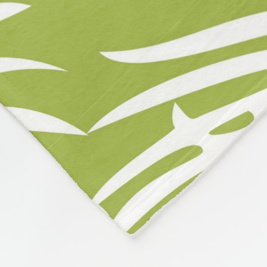 Green Palm Blätter Regenwald Muster Monogram Fleecedecke (Ecke)