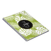 Green Palm Blätter Regenwald Muster Monogram Notizblock (Rechte Seite)