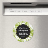 Green Palm Blätter Regenwaldmuster Hochzeitstag Magnet (In Situ (Geschirrspüler))