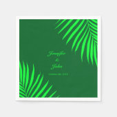 Green Palm Blätter Tropenwald Grüne Hochzeit Serviette (Vorderseite)