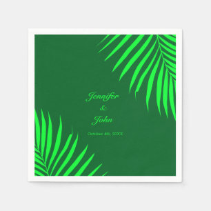 Green Palm Blätter Tropenwald Grüne Hochzeit Serviette