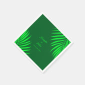 Green Palm Blätter Tropenwald Grüne Hochzeit Serviette (Ecke)