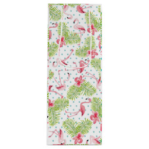 Green Palm Flamingo Gift Bag Geschenktüte Für Weinflaschen