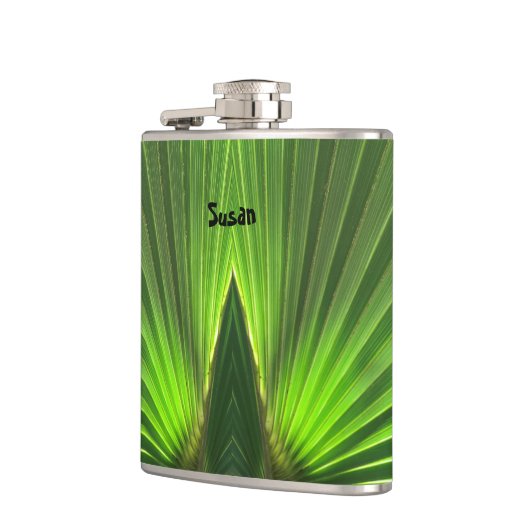 Green Palm Frond Flachmann (Links)