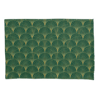 Green Palm Leaf Art Deco Kissenbezug