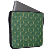 Green Palm Leaf Art Deco Laptopschutzhülle (Vorne Rechts)