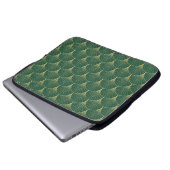 Green Palm Leaf Art Deco Laptopschutzhülle (Vorne Knopf)