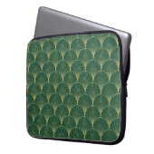 Green Palm Leaf Art Deco Laptopschutzhülle (Vorderseite Links)