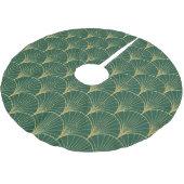 Green Palm Leaf Art Deco Polyester Weihnachtsbaumdecke (Schrägansicht)