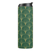 Green Palm Leaf Art Deco Thermosbecher (Nach links gedreht)