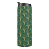 Green Palm Leaf Art Deco Thermosbecher (Nach rechts gedreht)