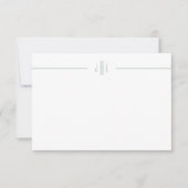 Green Palm Leaf Minimale Monogram Note Card Dankeskarte (Vorderseite)
