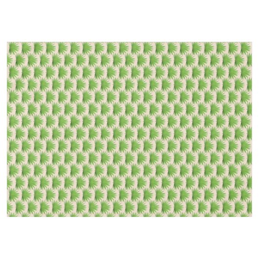 Green Palm Leaf Muster auf hellbeige Tischdecke (Vorderseite (Horizontal))
