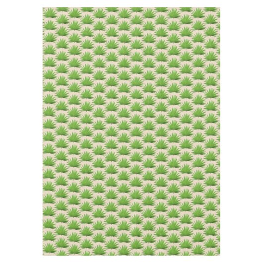 Green Palm Leaf Muster auf hellbeige Tischdecke (Vorderseite)