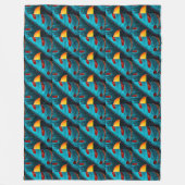 Green Palm Leaf Muster Fleecedecke (Vorderseite)