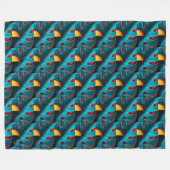 Green Palm Leaf Muster Fleecedecke (Vorderseite (Horizontal))