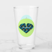 Green Palm Leaf Muster Glas (Rückseite)