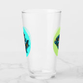 Green Palm Leaf Muster Glas (Links)