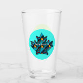 Green Palm Leaf Muster Glas (Vorderseite)