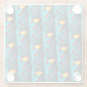 Green Palm Leaf Muster Glasuntersetzer (Rückseite)