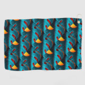 Green Palm Leaf Muster Golfhandtuch (Horizontal)