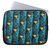 Green Palm Leaf Muster Laptopschutzhülle (Vorderseite)