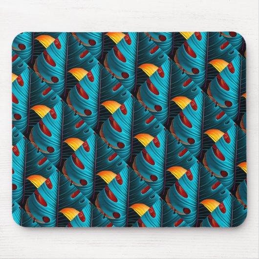 Green Palm Leaf Muster Mousepad (Vorne)