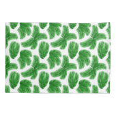 Green Palm Leaf Tropical Pattern Kissenbezug (Rückseite)