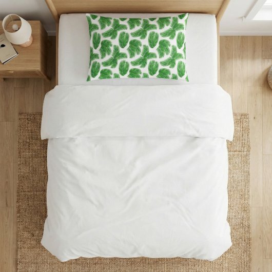 Green Palm Leaf Tropical Pattern Kissenbezug