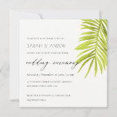 GREEN PALM LEAF WATERCOLOR FOLIAGE WEDD EINLADUNG (Vorderseite)