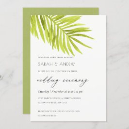 GREEN PALM LEAF WATERCOLOR FOLIAGE WEDD EINLADUNG