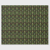 Green Palm Luxe Art Deco | Elegant Geschenkpapier (Flach)