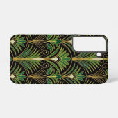 Green Palm Luxe Art Deco | Elegant Samsung Galaxy Hülle (Rückseite (Horizontal))