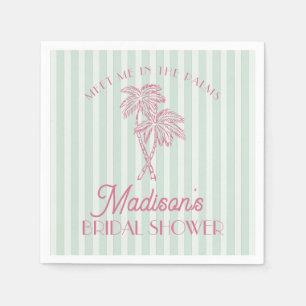 Green Palm Spring Pastel Beach Brautparty Serviette