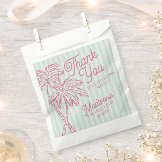 Green Palm Spring Pastel Beach Gastgeschenk Geschenktütchen (Ausgeschnitten)