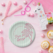 Green Palm Spring Pastel Beach Gastgeschenke Pappteller (Party)