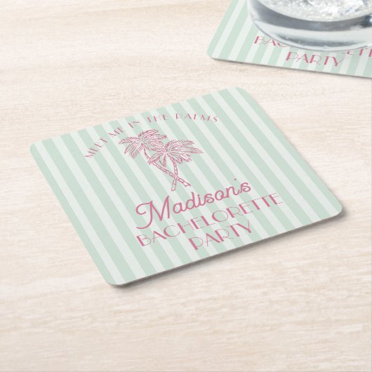 Green Palm Spring Pastel Beach Junggeselinnen-Absc Rechteckiger Pappuntersetzer (angewinkelt)