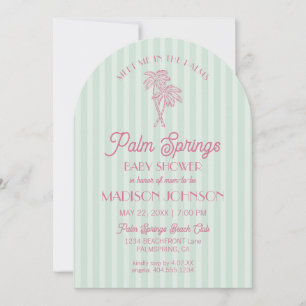 Green Palm Springs Pastel Beach Cabana Babydusche Einladung