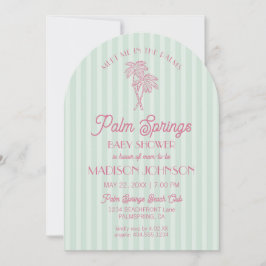 Green Palm Springs Pastel Beach Cabana Babydusche Einladung