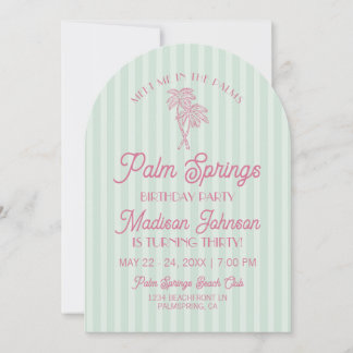 Green Palm Springs Pastel Beach Geburtstagsparty Einladung